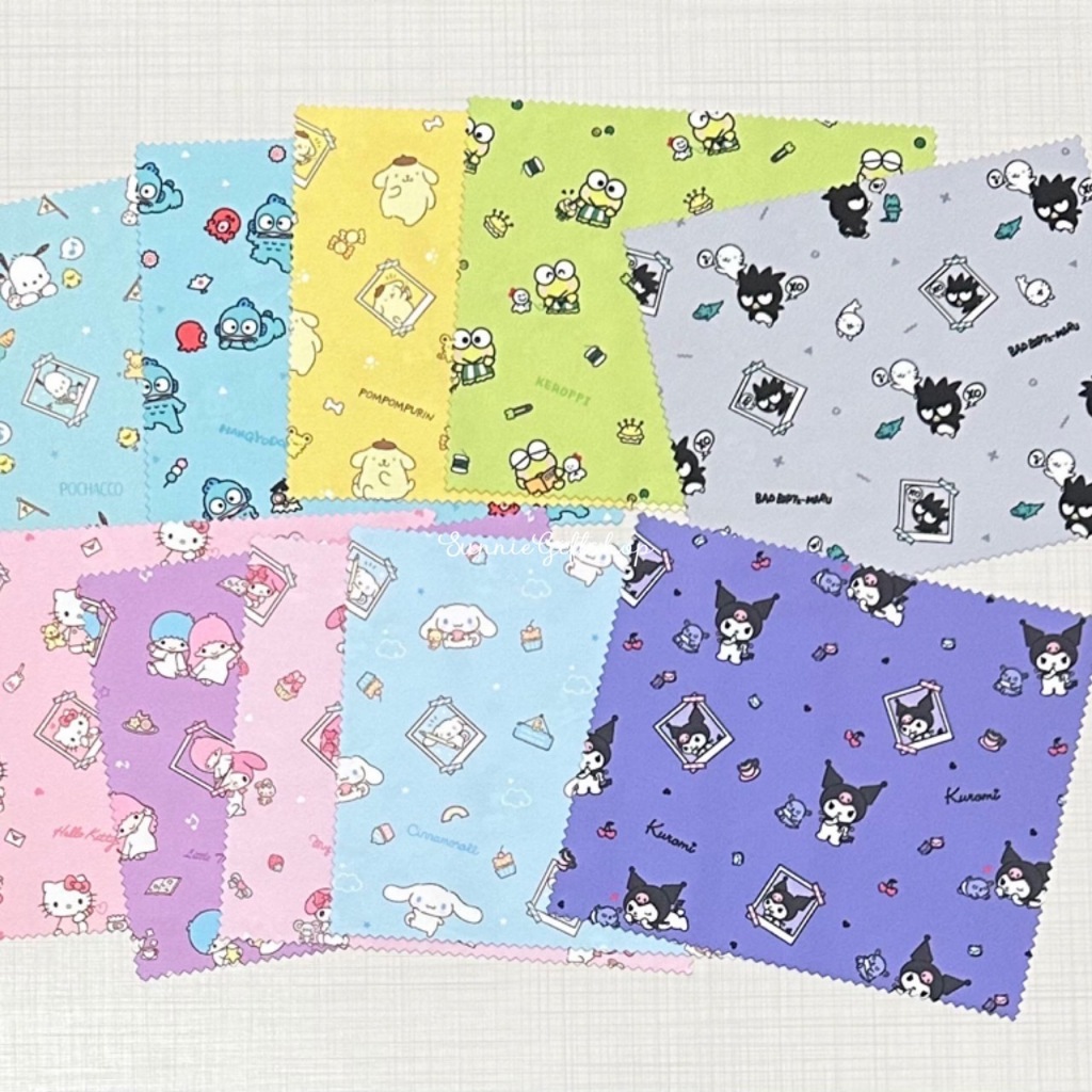 ผ้าเช็ดแว่น ผ้าเช็ดหน้าจอโทรศัพท์ ลายการ์ตูนน่ารัก 14.5x17cm