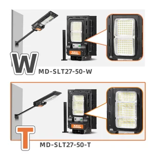 MODI โคมไฟถนนโซล่าเซลล์ 50W 80W แสงขาว แสงเหลือง daylight สว่างค้างถึงเช้า โคมไฟพลังงานแสงอาทิตย์