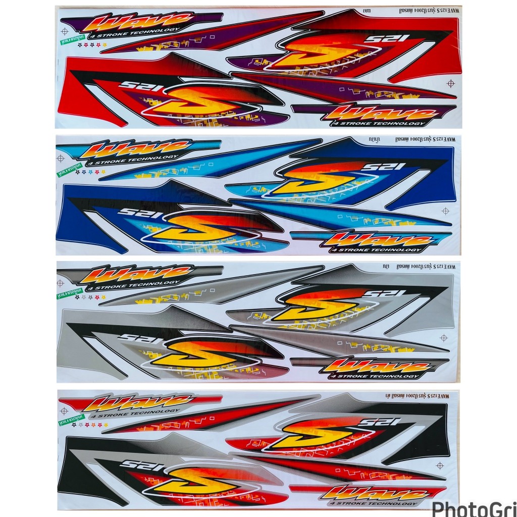 (เคลือบเงาแท้) สติกเกอร์ สติ๊กเกอร์ Wave 125S เวฟ 125S หัวเถิก ปี 2004 รุ่น 5