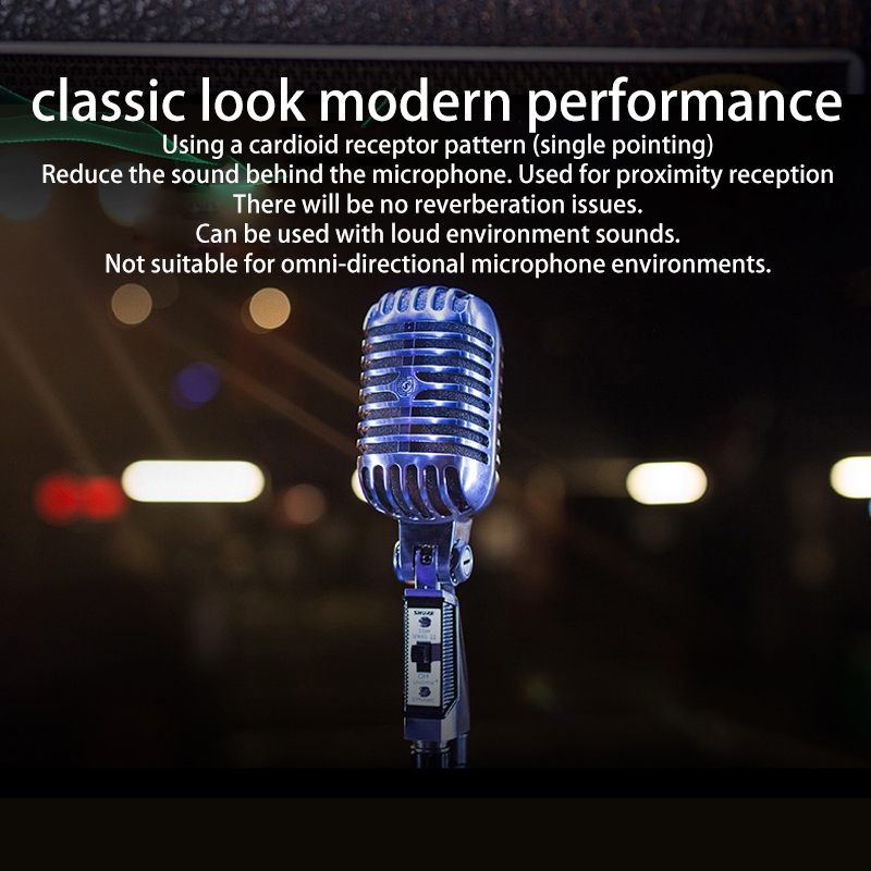 SHURE 55SH ไมโครโฟนเสียงคลาสสิกสำหรับการแสดงบนเวที K เพลงบันทึกมืออาชีพย้ายแหวน Elvis ไมโครโฟน