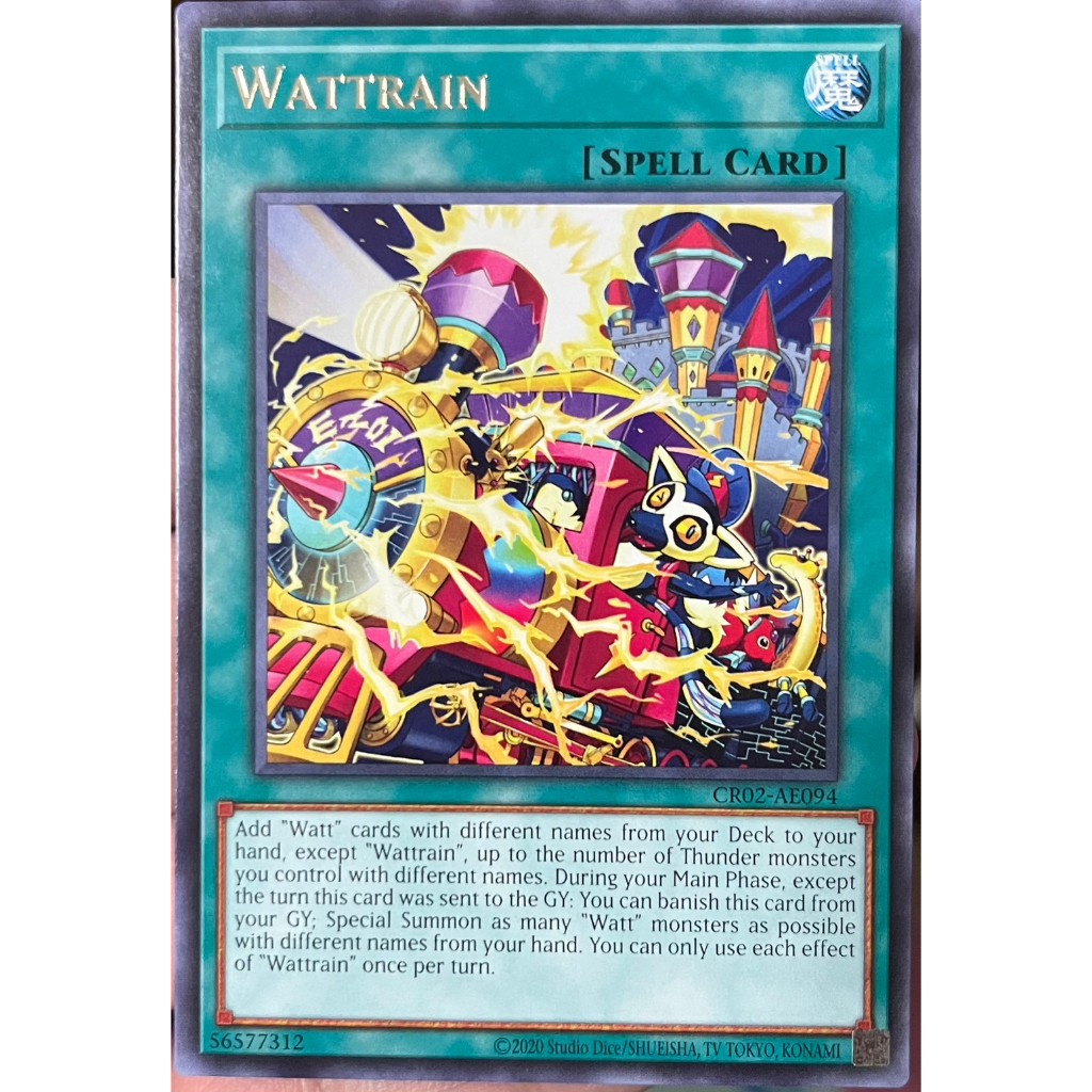 Yugioh Asia-Eng [CR02-AE094] Wattrain (Rare) การ์ดยูกิแท้ถูกลิขสิทธิ์