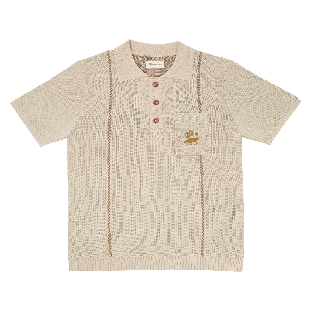 FEARLESSNESS GOLF CLUB KNIT POLO SHIRT BEIGE