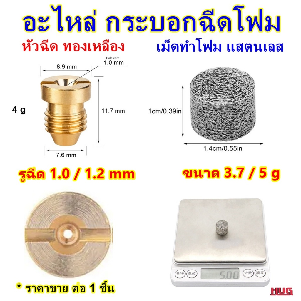 อะไหล่ เม็ดทำโฟม กระบอกโฟม กระบอกฉีดโฟม ปืนฉีดโฟม หัวฉีดโฟม ตัวทำโฟม โฟมล้างรถ foam cannon mesh กระบอกทำโฟม hug hugcamp