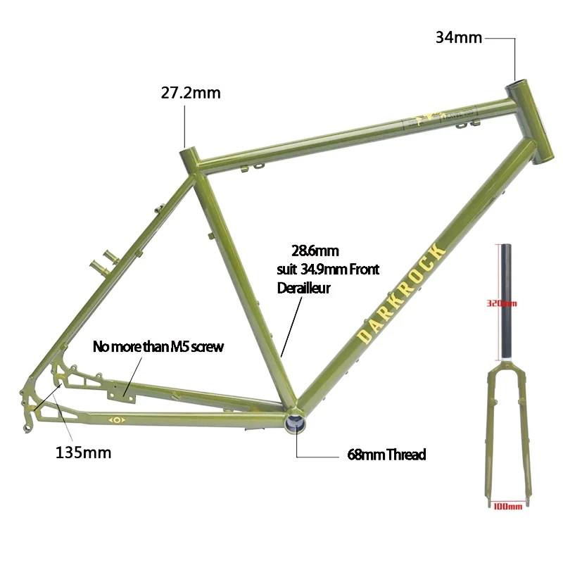 เฟรมจักรยานทัวร์ริ่ง DARKROCK TRAVEL 700 Touring Frameset สำหรับล้อ 700c/27.5" เฟรมคุณภาพ ในราคาย่อมเยาว์ thumbnail 8