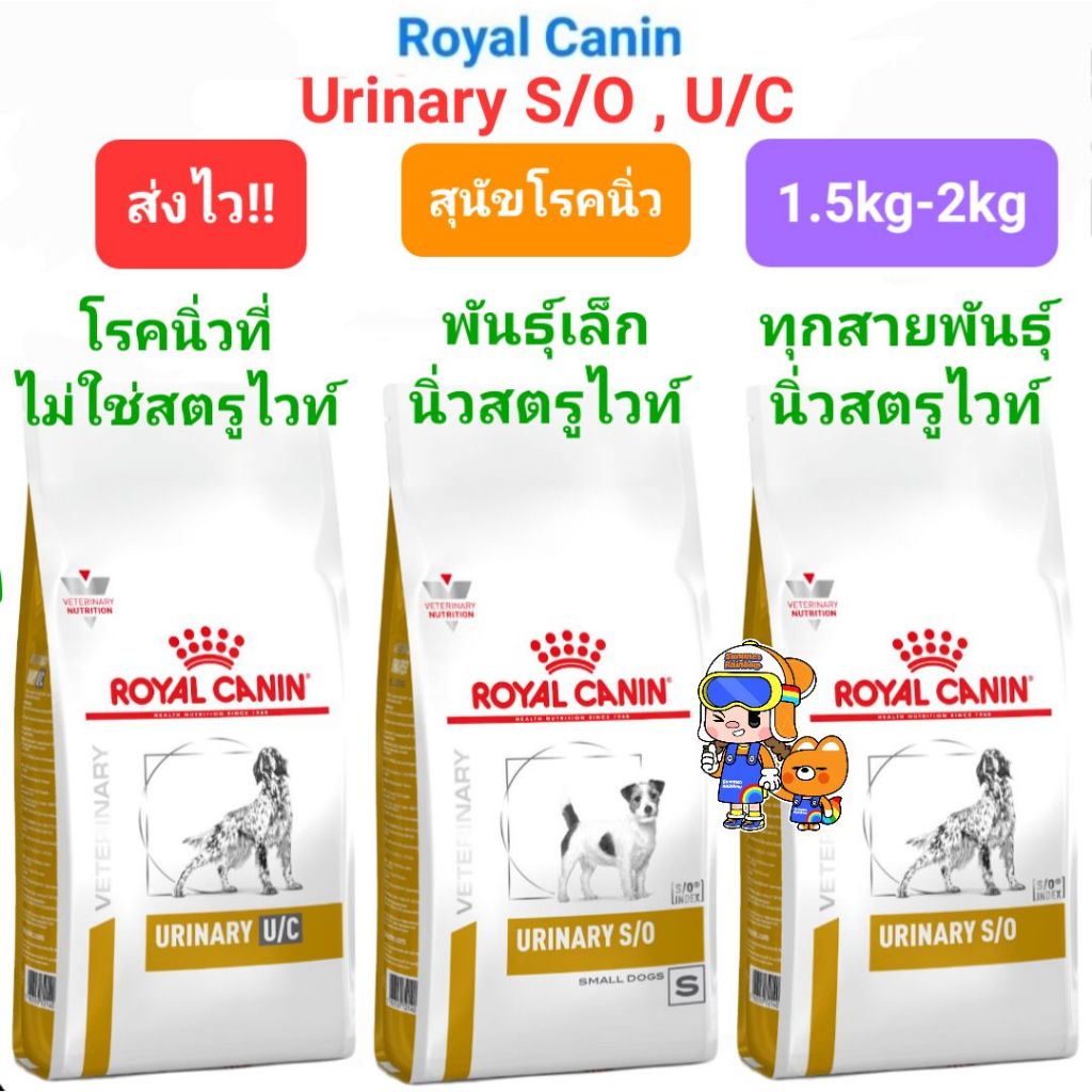 Royal Canin Urinary s/o Small Dogs 1.5kg Urinary s/o 2kg Urinary U/C 2kg โรยัลคานิน สุนัขโรคนิ่วพันธุ์เล็ก ทุกสายพันธุ์