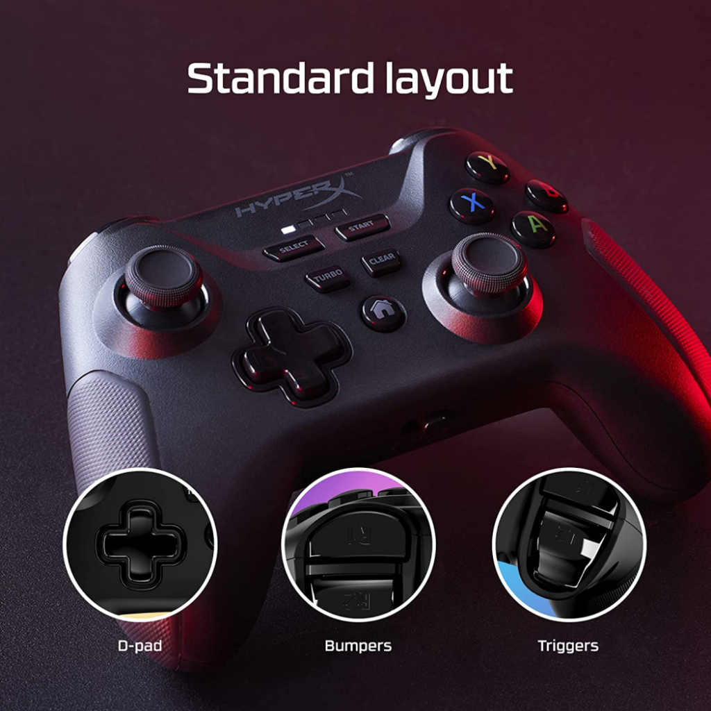 (CODE CHICHXBS1 ลด 50 ) HYPERX CLUTCH WIRELESS MOBILE-PC (Black) # 516L8AA คอนโทรลเลอร์เกมมิ่งไร้สาย