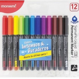 ปากกามาร์คเกอร์ Monami ชุด 12 สี รุ่น SigmaFlo Permanent 128