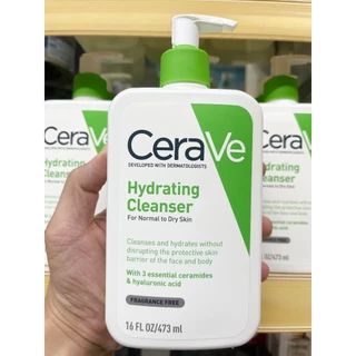 🔥แท้100% ฉลากไทย🔥 CERAVE Hydrating Cleanser ทำความสะอาดผิวหน้าและผิวกาย-ผิวแห้ง 473 ML