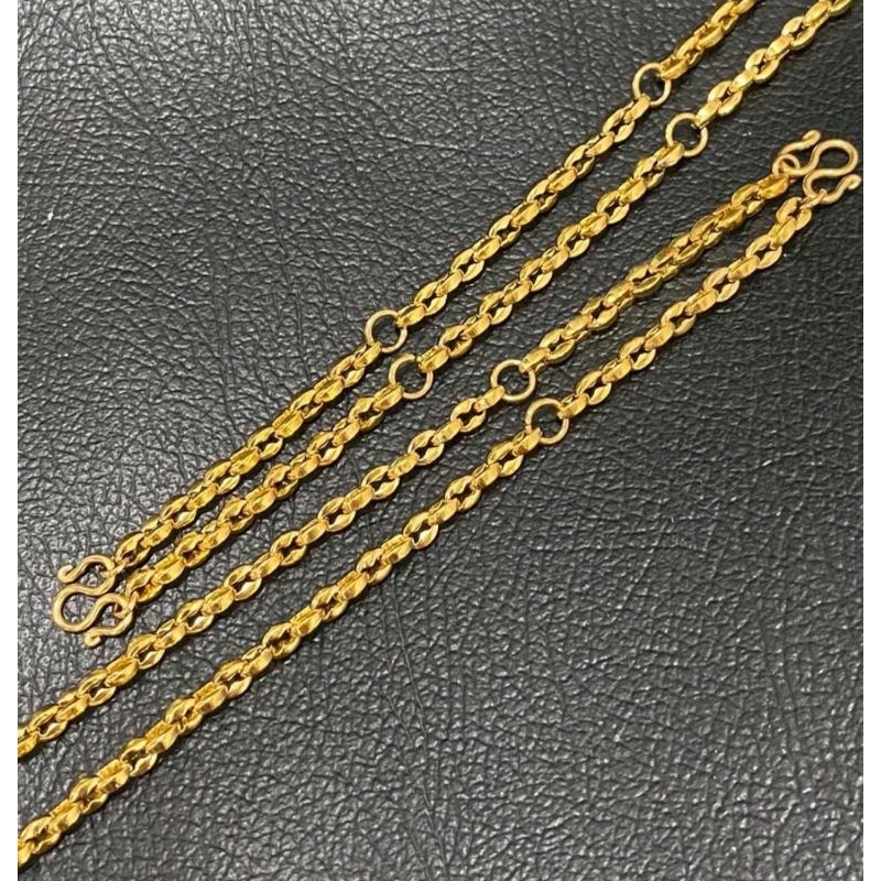 สร้อยพระ สร้อยสเเตนเลสทองเลเซอร์ ลายเม็ดกาแฟ ขนาด 4.5 มิล ห้อยพระ1-12องค์