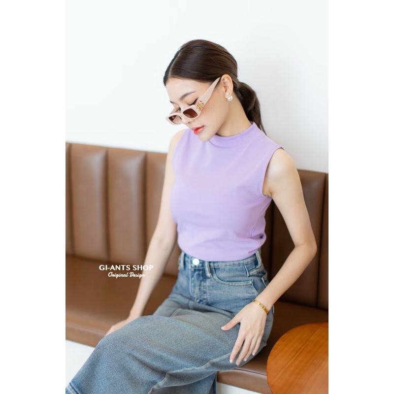 Gi-ants​ เสื้อยืด คอเต่าแขนกุด ผ้า Cotton​ พรีเมี่ยม  CARDIGAN_NISTA​ (GIA5H)