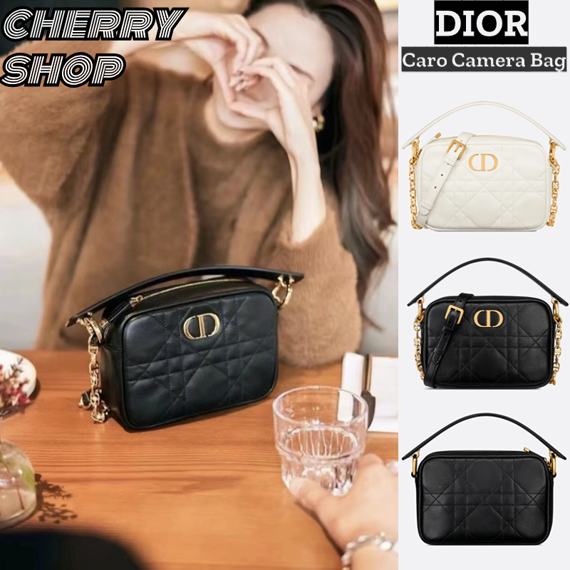 🆕ดิออร์ของ Small Dior Caro handle camera bag 🍒จับกระเป๋ากล้อง กระเป๋าสุภาพสตรี/กล้อง💯
