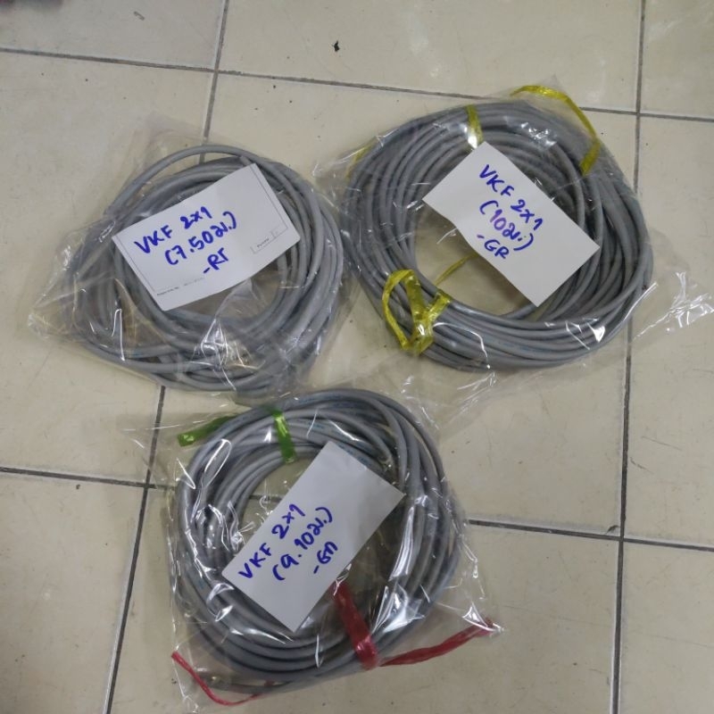 โล๊ะสต๊อก สายไฟอ่อน สีเทา VKF หุ้ม 2 ชั้น