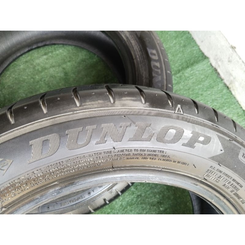 ยางเปอร์เซ็นต์ 185/60 R15 Dunlop ปี18 ยางดอกหนาสภาพดีไม่มีเบียดบวม