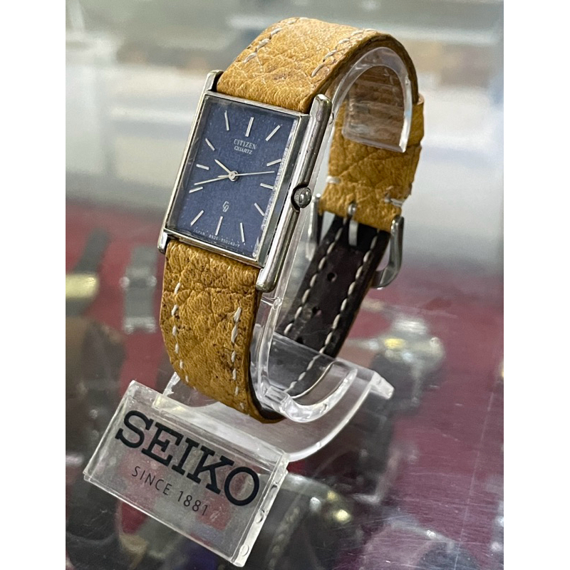Citizen cq tank watch (quartz) with vintage blue dial