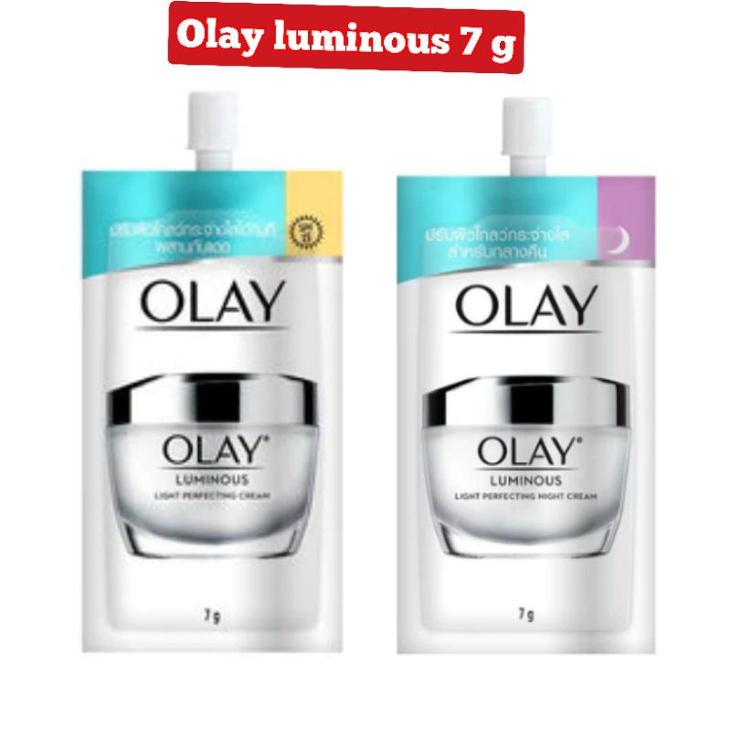 (1ซอง) Olay Luminous โอเลย์ ลูมินัส ไลท์ เพอร์เฟคติ้ง เดย์ครีม/ไนท์ครีม