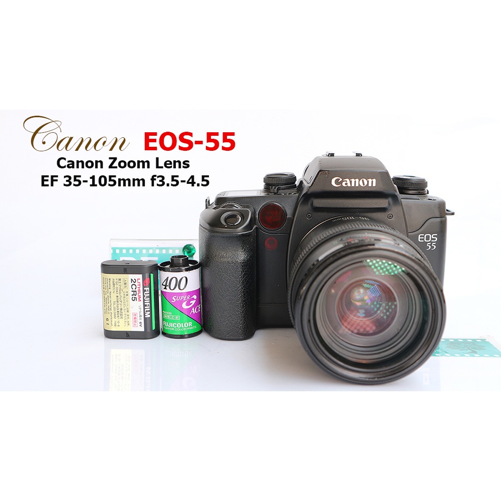 Canon EOS 55 หรือ(50E/ELAN II/EOS7 )กล้องฟิล์มระบบ SLR เปลี่ยนเลนส์ได้มาพร้อมเลนส์ พร้อมใช้งาน(SN-0312199)
