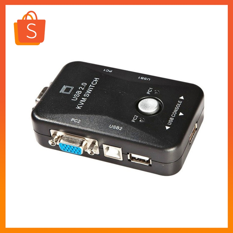 USB KVM Switcher Box VGA 2 Port USB 2.0 Kvm