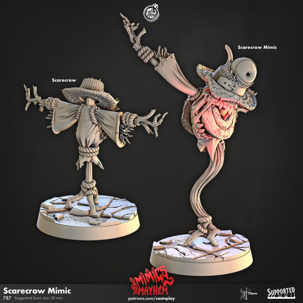 Scarecrow Mimic - Mimics Mayhem - Monstrosity Mimic / 32mm scale 3D printed miniature CNP