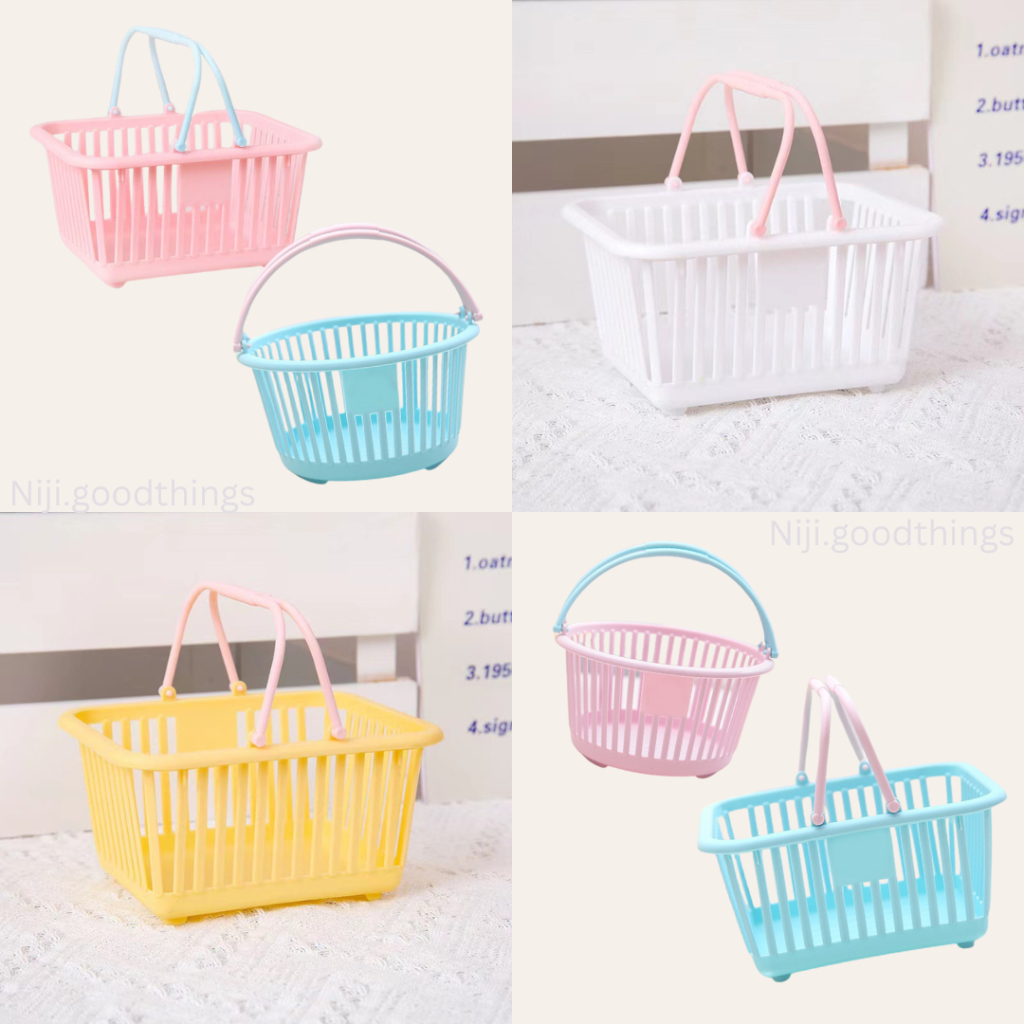 พร้อมส่งในไทย ตระกร้าเอนกประสงค์สีพาสเทล
