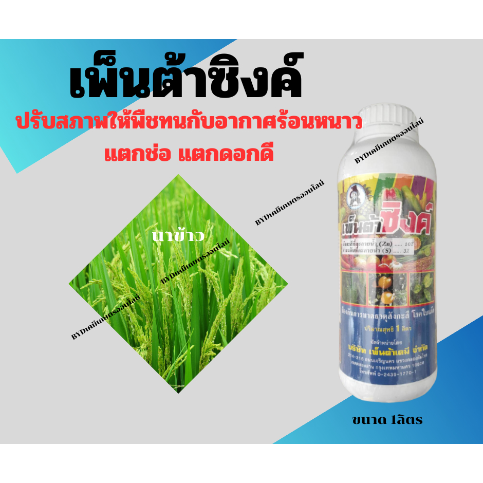 เพ็นต้าซิงค์ ขนาด1ลิตร ธาตุสังกะสี(Zn) 10% + กำมะถัน(S) 3% ช่วยเสริมสร้างความสมบูรณ์ให้พืช ปรับสภาพให้พืชทนหนาว ฯลฯ