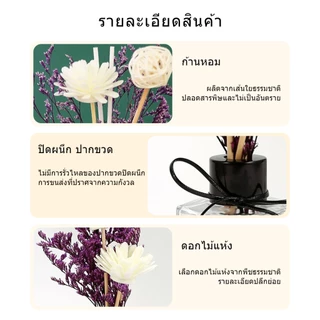 พร้อมส่ง ก้านไม้หอมปรับอากาศ น้ำมันหอมระเหย ดับกลิ่นห้องน้ำ ของขวัญ พร้อมกล่อง 50มล ดอกไม้แห้ง ก้านน้ำหอม น้ำหอมอโรม่า