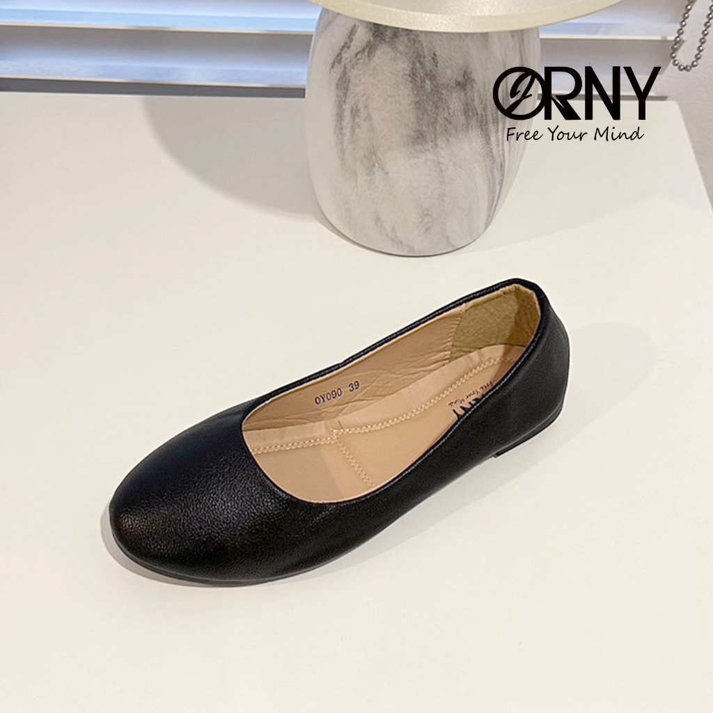 Defect Sale⭐️มีตำหนิ มีไซส์ 42 ✨ ORNY(ออร์นี่) ® รองเท้าคัชชูส้นแบน OY090