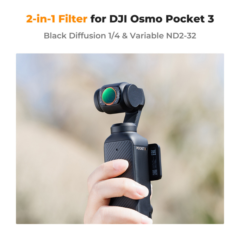 K&F DJI OSMO Pocket 3 Filters 2in1 Black Diffusion1/4+ND2-32 (KF01.2616)