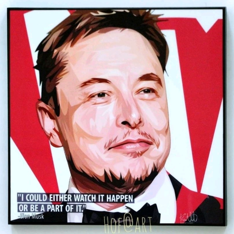 Elon musk อีลอน มัสก์ มหาเศรษฐี​ รวยที่สุดในโลก รูปภาพ​ติดผนัง pop art คนดัง กรอบรูป แต่งบ้าน ของขวัญ โปสเตอร์ ของสะสม