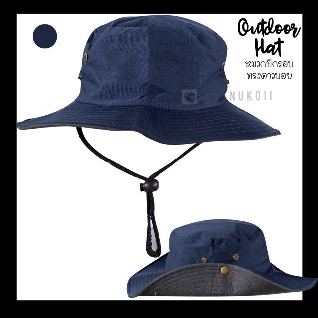 ขายร้อน หมวกเดินป่า วินเทจ ผ้าคอตตอน ปีกกว้าง ปรับสายได้ Bucket hat กันแดด ตั้งแคมป์ ใส่ได้ทั้งชายหญิง - รูปที่ 4