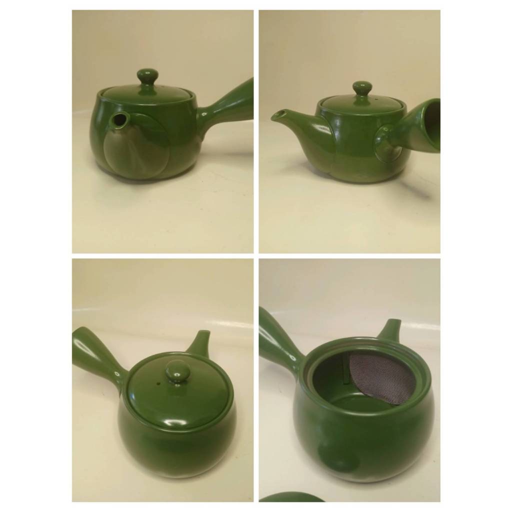 Teapot Kyusu Tokoname - FUSEN - GREEN -baked clay-  250 ml cc