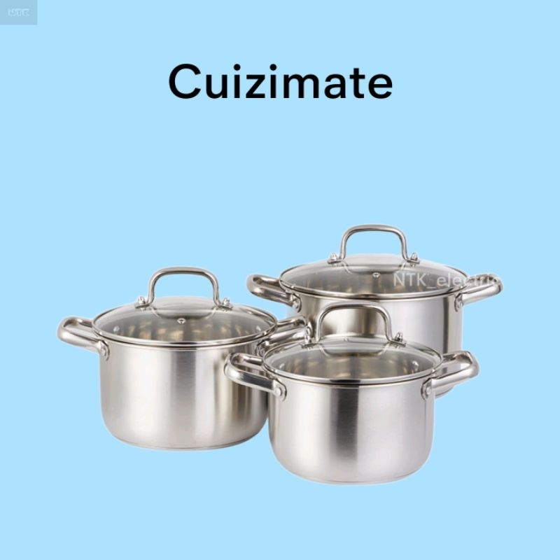 CUIZIMATE ชุดหม้อ Stock SS201 18/20/22cm. รุ่u 6 ชิ้น รุ่น FT0011A201