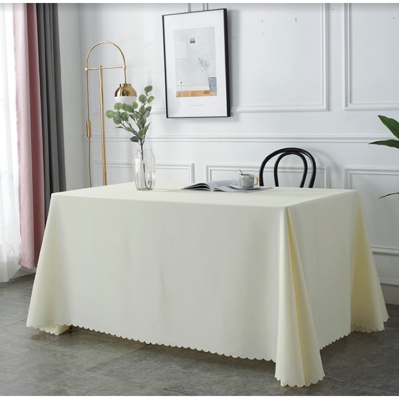 🔥ผ้าปูโต๊ะจับจีบ ผ้าคลุมโต๊ะเนื้อผ้าเงา ผ้าปูโต๊ะเหลี่ยม
