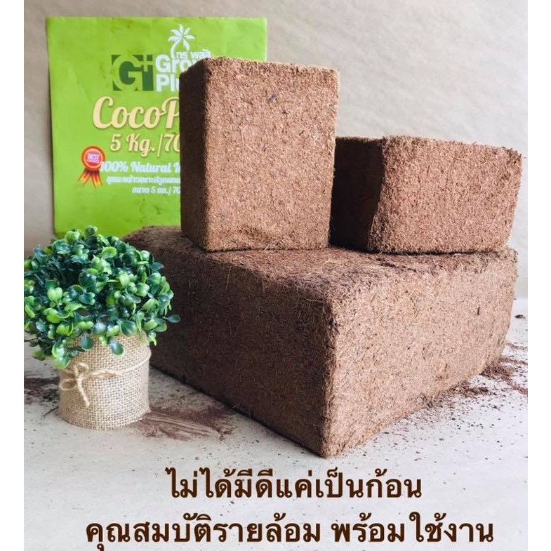 ขุยมะพร้าว โคโค่พีท Coco Peat อัดก้อน ขนาด 400 กรัม ใช้แทนดินเพาะ พร้อมใช้ สะดวก เก็บง่าย