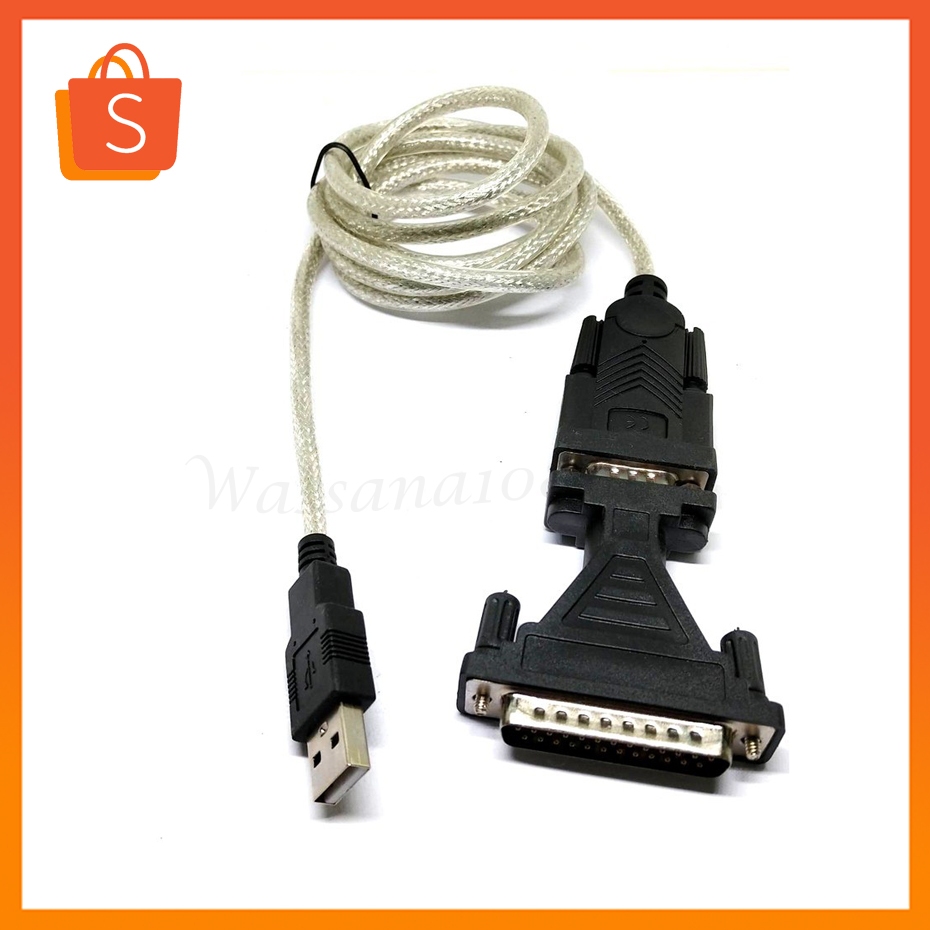 สายแปลง USB2.0 to DB9 RS232 serial Line Cable Built in PL2303 chip แถม DB9 female to DB25 male adapter.