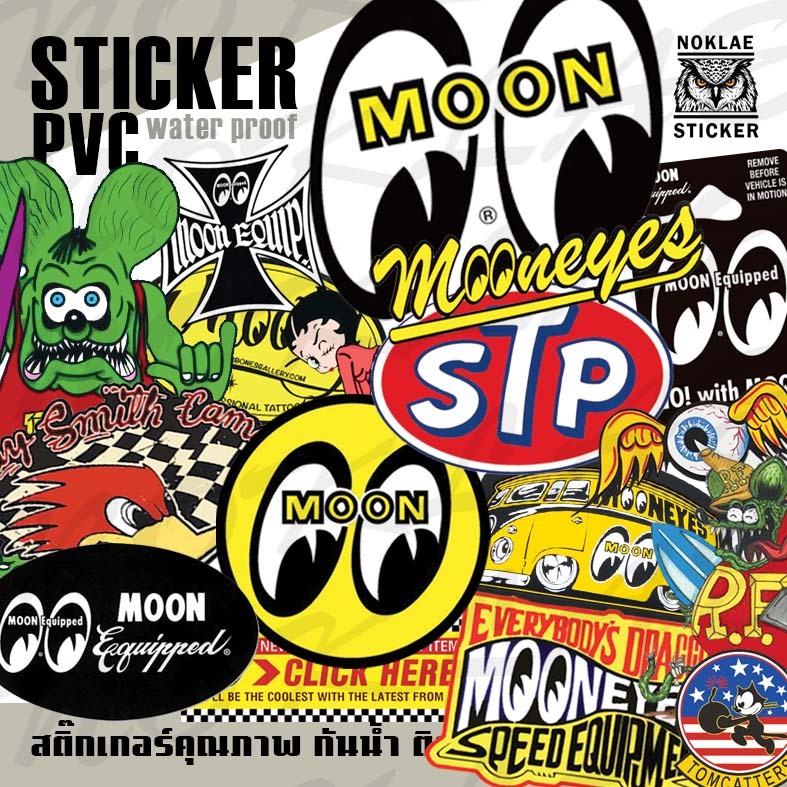 สติ๊กเกอร์ Mooneyes sticker cuctom สติ๊กเกอร์คุณภาพดี กันน้ำ 100% ติดรถ ติดวัสดุผิวเรียบทุกชนิด