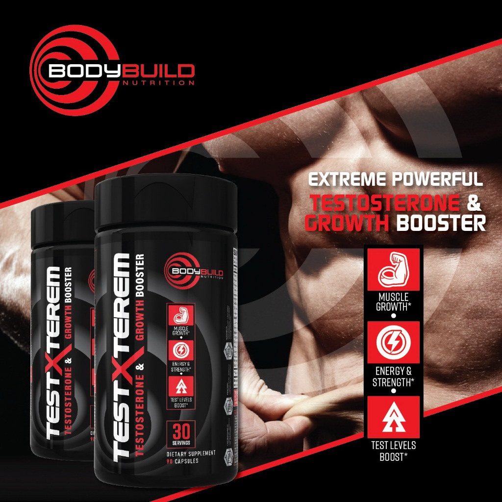 BodyBuildNutrition 100% USA TestXTEREM Test&Growth Booster 90 Capsules (30 Serving)