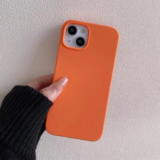 เคสกำมะหยี่ สีส้ม สำหรับไอโฟน i15,i6,i6s,i7,i8,SE,​6p,​7p,8p,​X,XR,i11,12,13,14,15,16,17pro max,14,15,16plus,17 Air