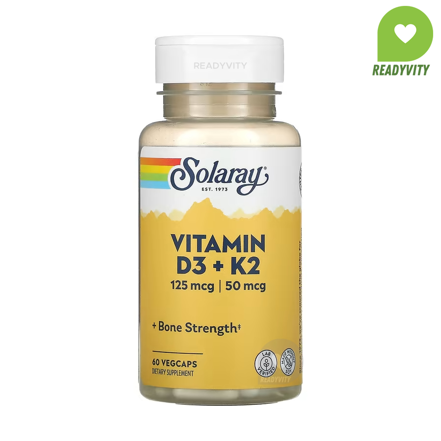 Solaray, Vitamin D3 + K2, 60 VegCaps