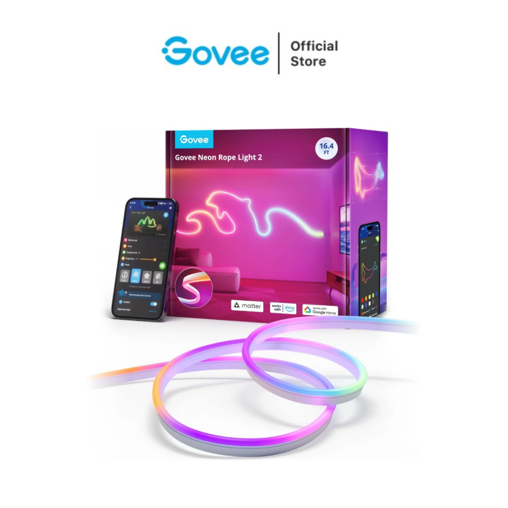 ไฟตกแต่ง Govee Neon Preinstalled Strip Light White [Matter version]