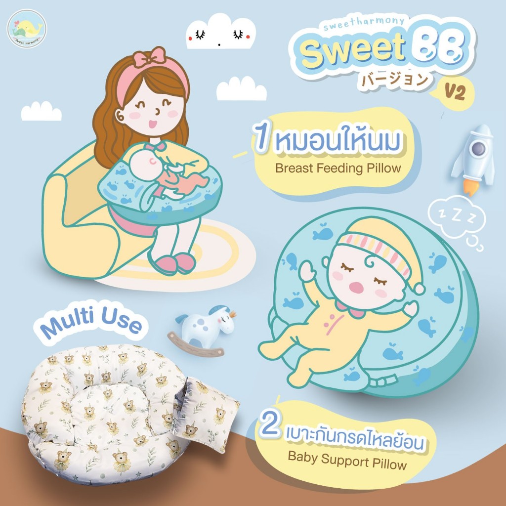 🎉KITSO & SWEET เบาะให้นมกันกรดไหลย้อน รุ่น Sweet BB 🎉เป็นเบาะที่ใช้ได้ทั้งคุณแม่ และคุณลูกที่แท้จริง