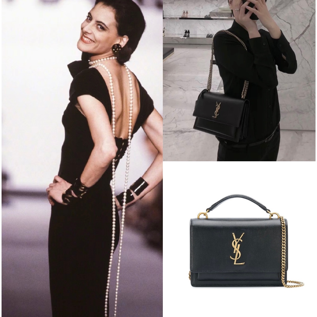 YSL/Yves Saint Laurent/Sunset/Chain/กระเป๋าถือ/กระเป๋าสะพาย/แท้ 100%