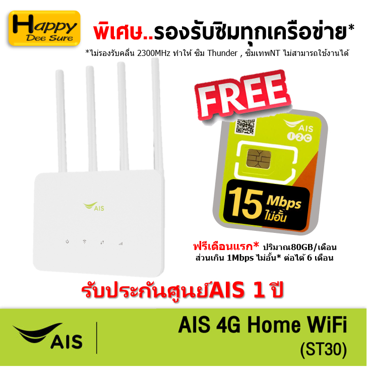 AIS 4G Hi-Speed HOME WiFi ใส่ซิมได้ Lot พิเศษ รองรับทุกเครือข่าย* รับประกันศูนย์ ตัวเลือก 5 แบบ Tp-l