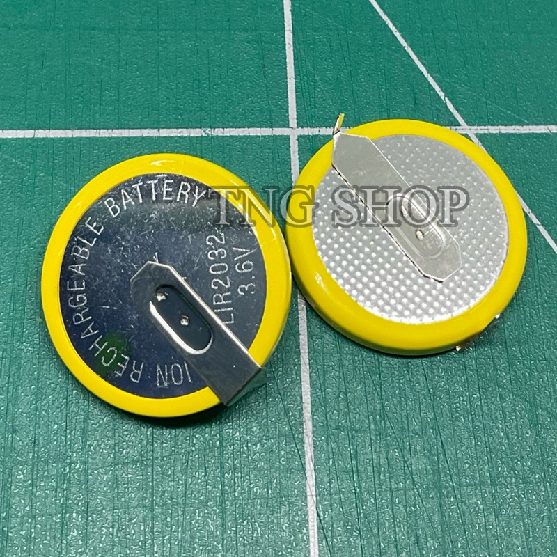 แบตเตอรี่LIR2032  3.6 v Li-Ion coin ขาลงปริ้น แบตเตอรี่ชาร์จ สินค้าของใหม่พร้อมส่ง ออกบิลได้