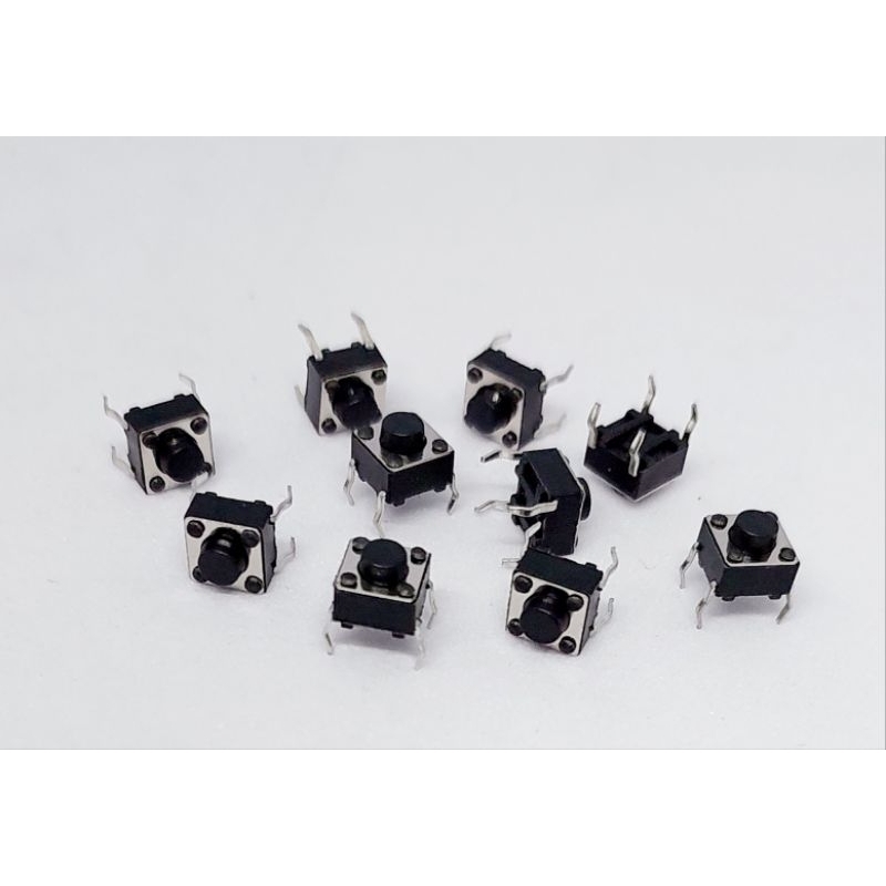 (ชุด 10 ตัว) Micro Switch 6x6x5mm.,ไมโคร สวิตซ์ แบบ 4 ขา Tact Switch 4 pin สวิตซ์ปุ่มกด ขนาด 6x6x5mm.