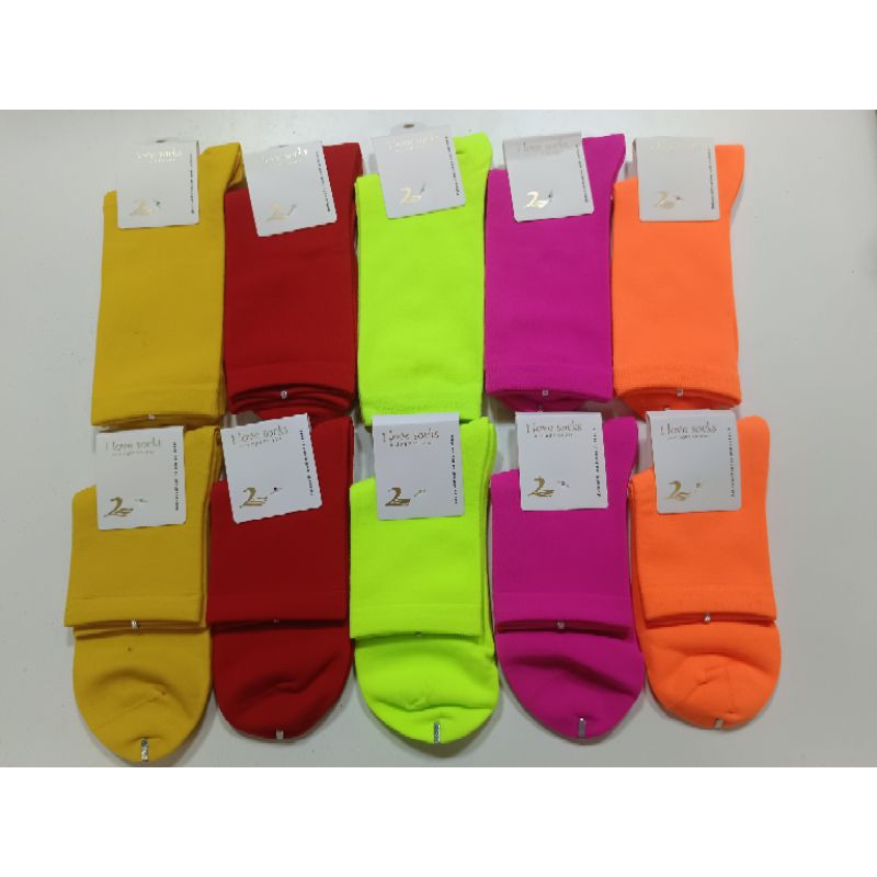 ถุงเท้าสีนีออน สีสด สะท้อนแสง ผ้านุ่ม - รูปที่ 4