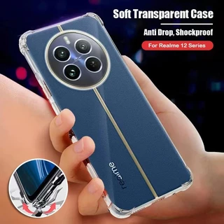 Realme 12X 5G/Realme 12+5G/Realme 12Pro PlusเคสTPUใสกันกระแทกแบบคลุมกล้องRealme 12 5G/Realme 12 Pro 5G/Realme 12 Pro+5G