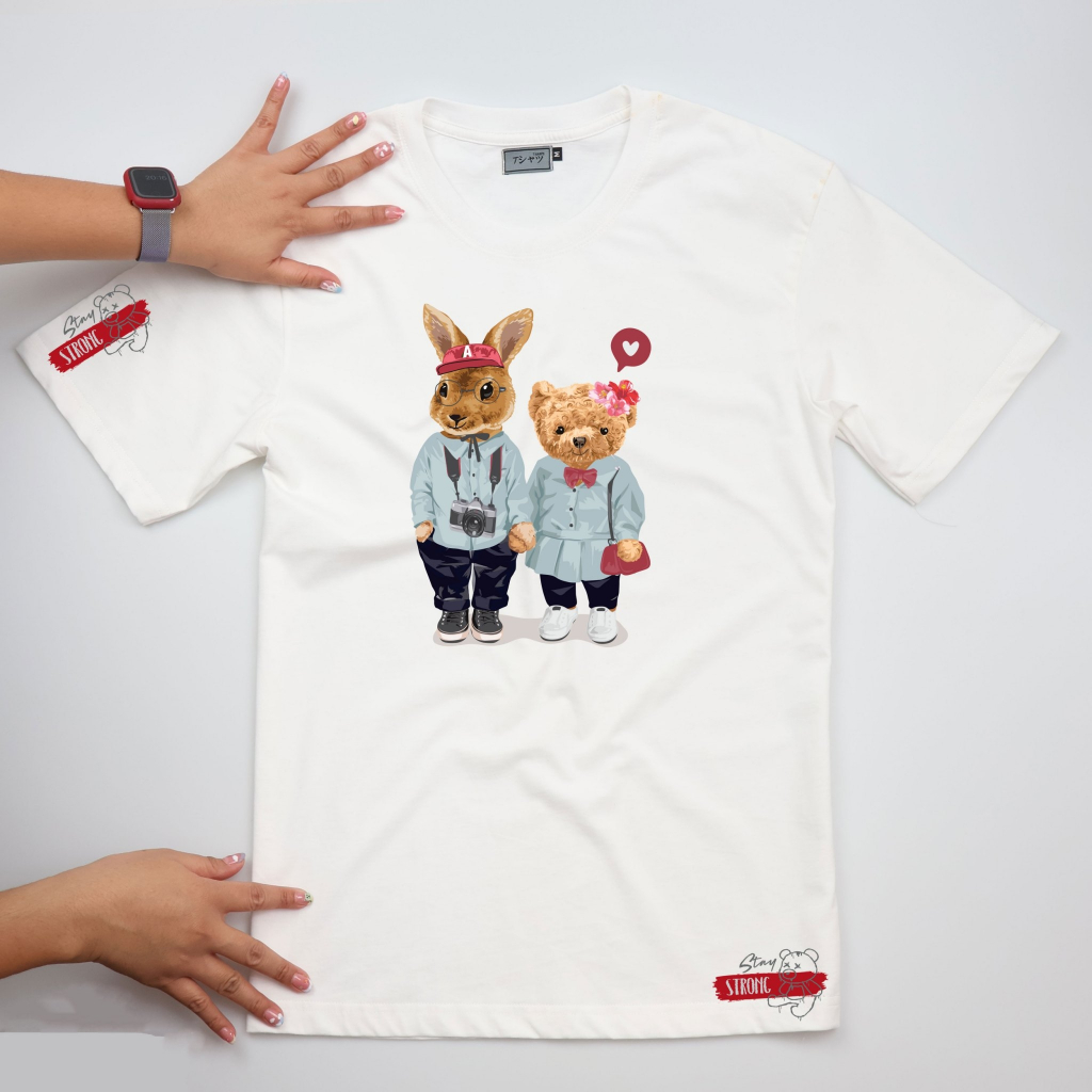 เสื้อยืดลาย กระต่าย หมี คู่รัก " S-6XL #เสื้อยืดหมี #เสื้อยืดไซส์ใหญ่ #LICKPUK #ขายส่งเสื้อยืด