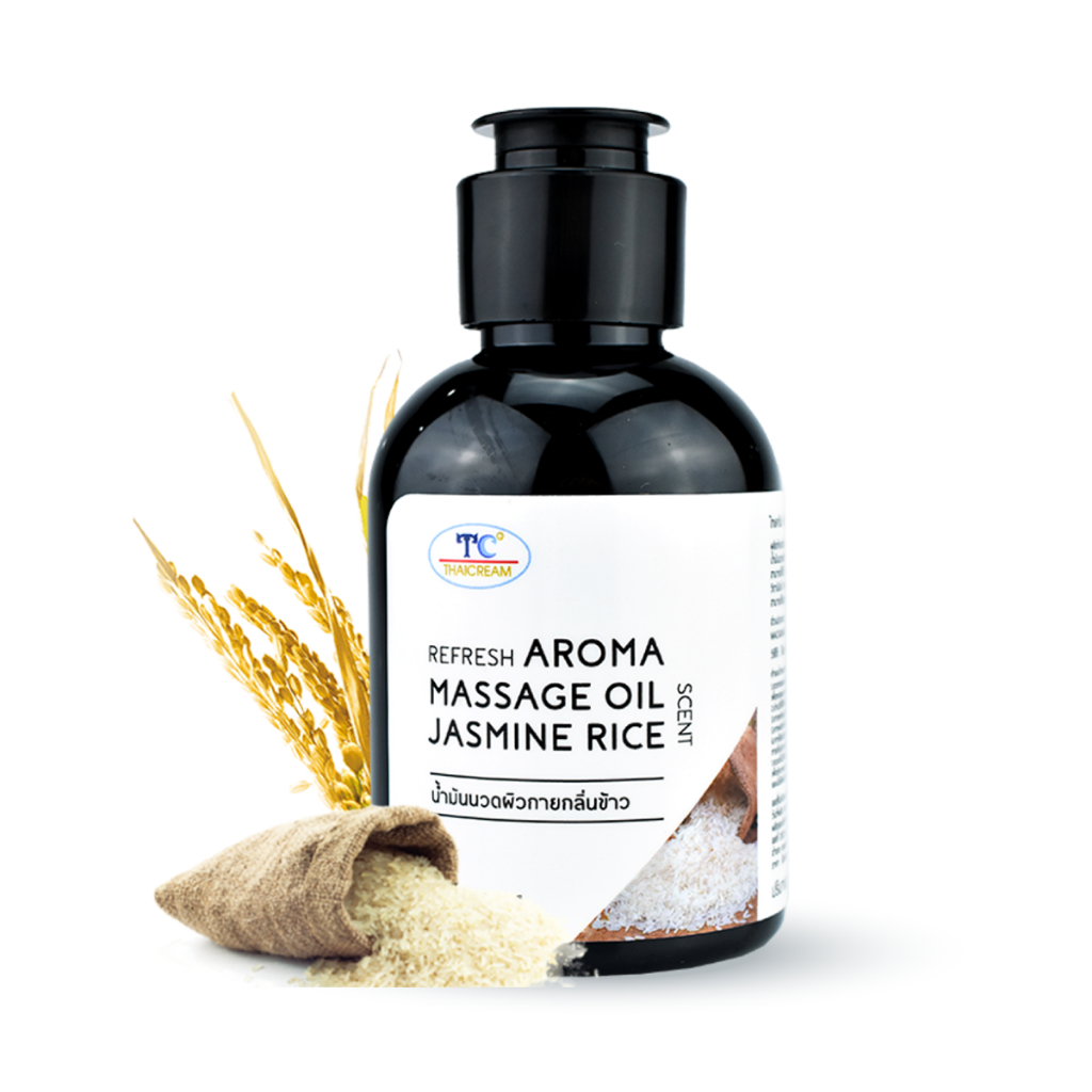ไทยครีม น้ำมันนวดตัว กลิ่น ข้าวหอมมะลิ สปา อโรม่า ออยนวด thaicream Refresh Aroma Massage Oil Jasmine