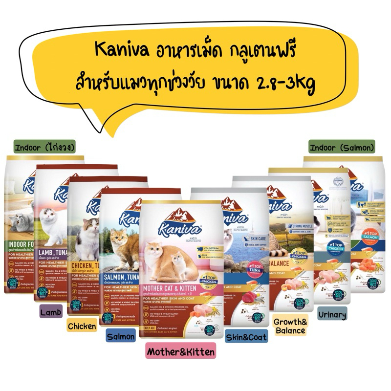 Kaniva อาหารเม็ดแมวเกรดพรีเมียม 🌟ขนาด 2.8-3 kg🌟