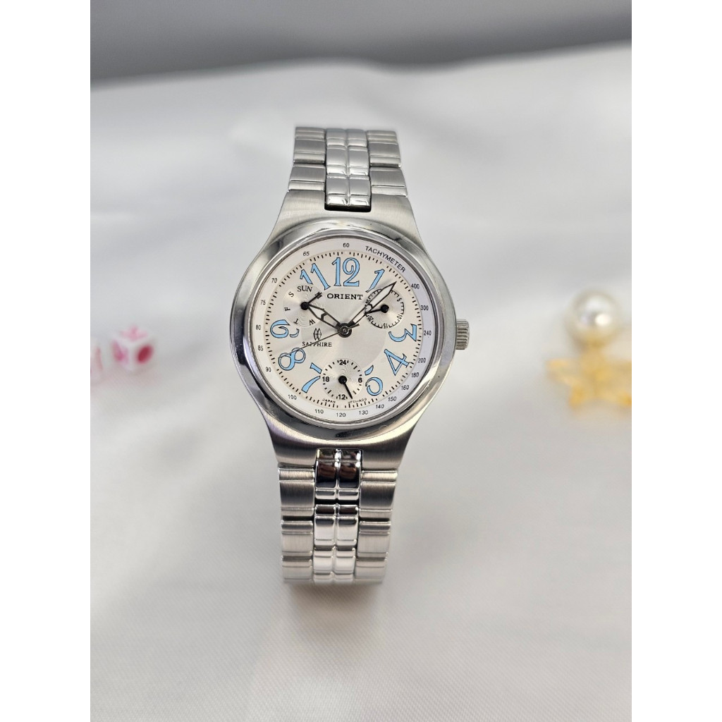 ORIENT Japan รุ่น LUTO1001D0 นาฬิกาผู้หญิง เครื่องญี่ปุ่น เข็มแสดงวันที่ ระบบควอตซ์ รับประกัน 1ปี